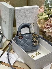 Dior Lady mini blue 12*10*5cm  - 4