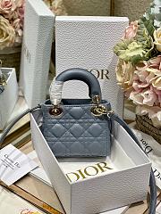 Dior Lady mini blue 12*10*5cm  - 3