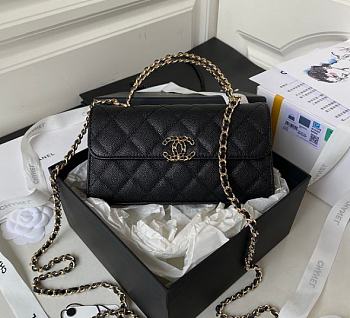 Chanel Chain Strap CC Logo Handle AP3238 Black Size 19 x 10 x 4.5 cm