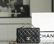 Chanel Rhinestone Portable Flap Bag Black Mini Size 18 x 11.5 x 6.5 cm - 1