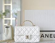 Chanel Rhinestone Portable Flap Bag White Mini Size 18 x 11.5 x 6.5 cm - 1