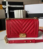 Chanel le boy 19 Caviar Red #67086 - 1