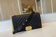 CHANEL BOY BAG WITH TOP HANDLE BLACK A67086 SIZE 25 CM - 1