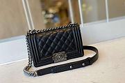 CHANEL BOY HANDBAG BLACK & RUTHENIUM-FINISH METAL A67085 20 CM - 1