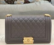 Chanel Boy Bag Caviar in Gray Gold Hardware Size 25 cm - 1