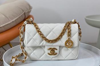 Chanel Lambskin Gold Coin Bag Flap Bag Size 20 x 13.5 x 5.5 cm