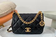 Chanel Lambskin Gold Coin Bag Flap Bag Black Size 20 x 13.5 x 5.5 cm - 1