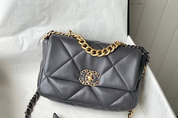 Chanel 19 Flap Dark Grey Bag Size 26 x 9 x 16 cm - 1