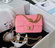 Chanel Flap Chain Bag Heart Pink Size 19 cm - 1