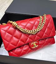 Chanel Flap Bag Red New Gold Hardware Size 16 x 25 x 10 cm - 1