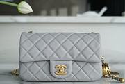 Chanel Mini Flap Bag Metal Ball Grey Lambskin Size 13 × 20 × 7 cm - 1