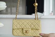 Chanel Mini Flap Bag Metal Ball Yellow Lambskin Size 13 × 20 × 7 cm - 1