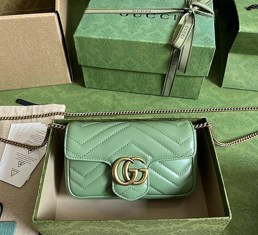 Gucci GG Marmont Chain Macaron Light Green Size 16.5 x 10.2 x 5.1 cm - 1