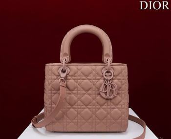 Dior Lady medium matte beige lambskin 24cm bag