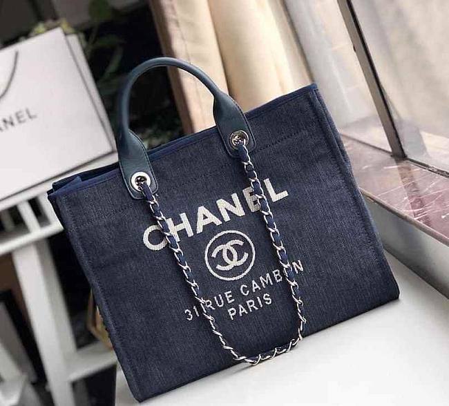 Chanel Canvas Large Deauville Shopping Bag 008 - 1