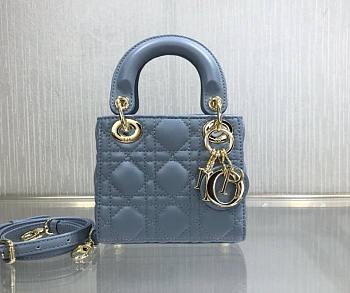 DIOR MICRO LADY BAG LAMBSKIN CLOUD BLUE S0856 SIZE 12 CM