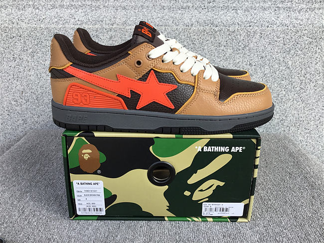 A Bathing Ape Bape SK8 Sta Brown Orange - 001FWH801021_BLK_A - 1