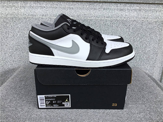 Air Jordan 1 Low Black White Grey - 553558-040 - 1