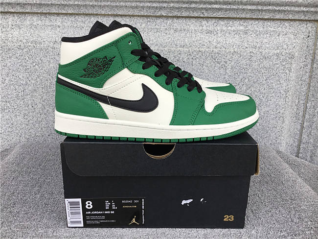 Air Jordan 1 Mid Pine Green - 852542-301 - 1