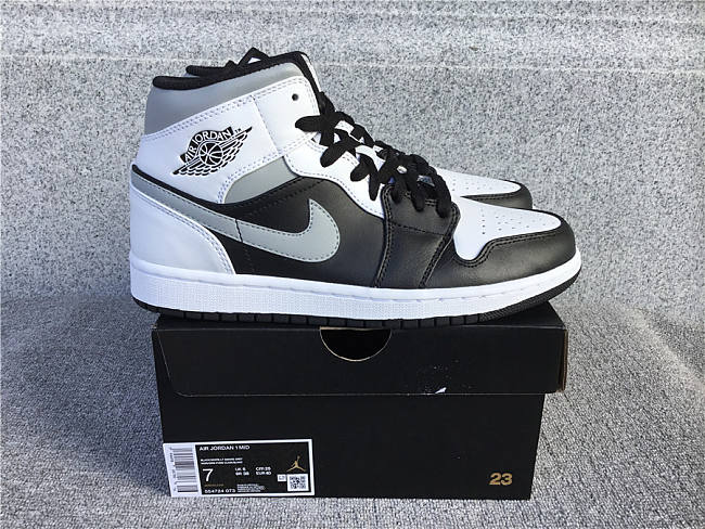 Air Jordan 1 Mid White Shadow - 554724-073 - 1