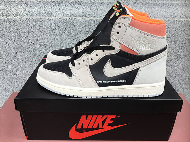 Air Jordan 1 Retro High Neutral Grey Hyper Crimson - 555088-018 - 1