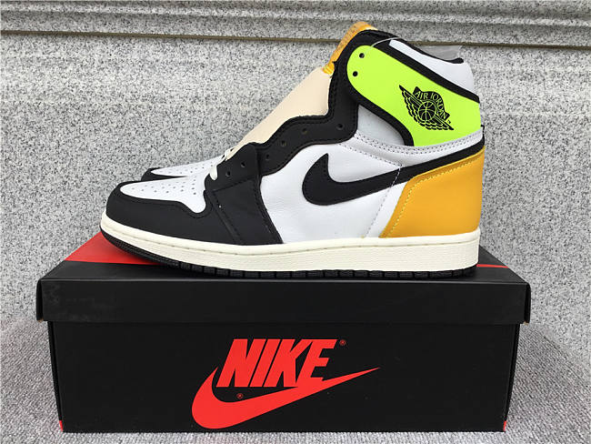 Air Jordan 1 Retro High White Black Volt University Gold - 555088-118 - 1