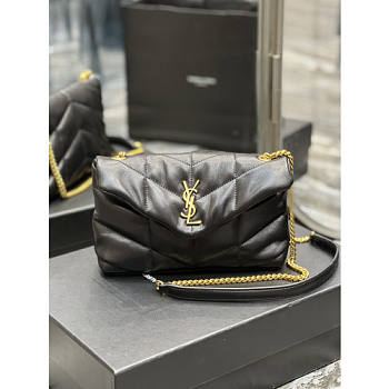 YSL Loulou Puffer-Lambskin Leather Black 28cm