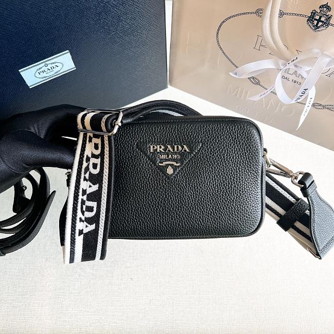 Prada Black Medium Leather Bag - 22x14x8cm - 1