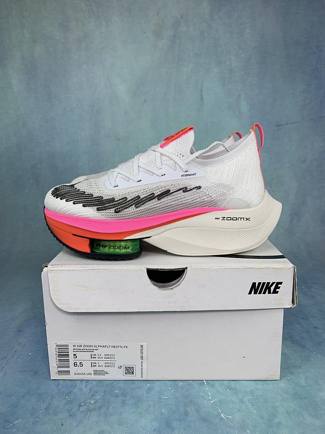 Nike Air Zoom Alphafly Next% Flyknit White Pink DJ5455-100 - 1